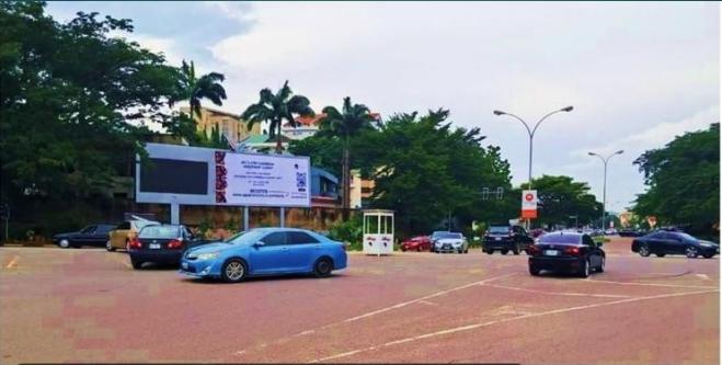Ademola Adetokunbo Crescent / IBB Way by Peniel Apartments, Abuja — light box wall drape static billboard site