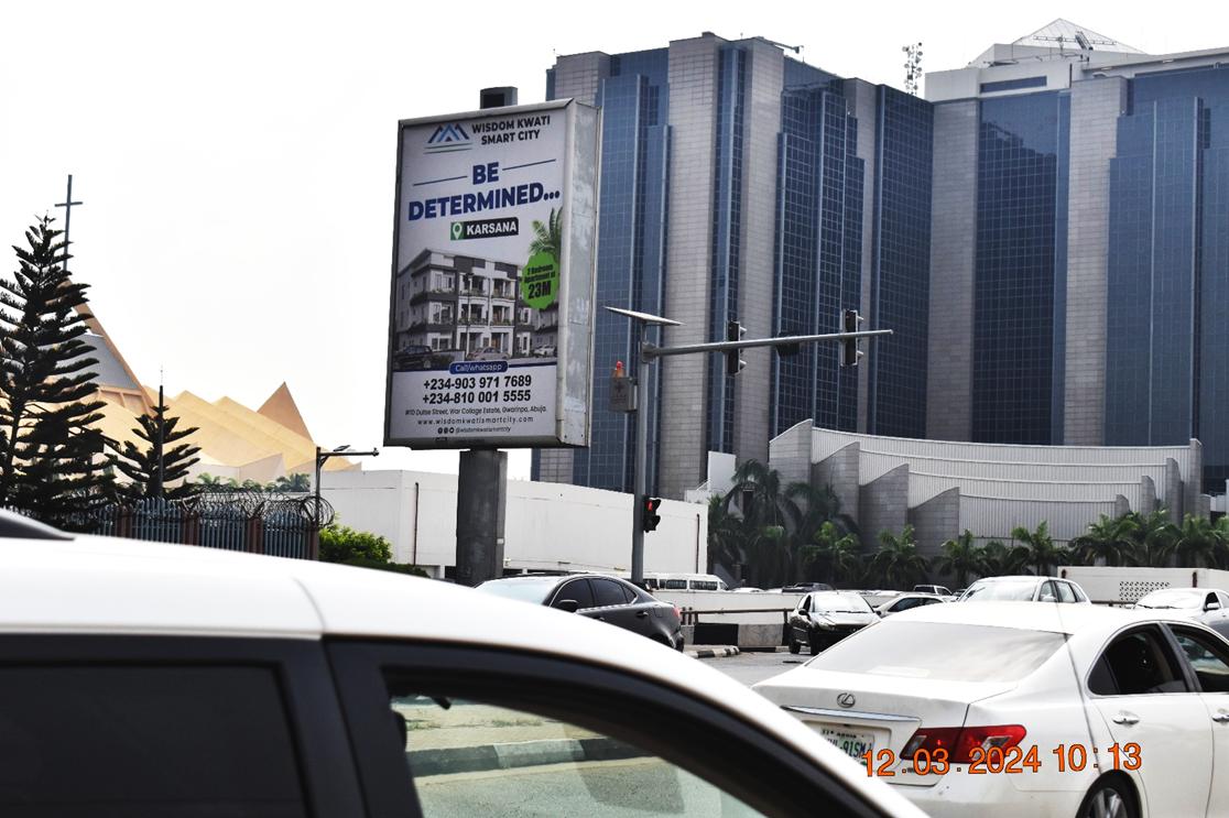 Abubakar Tafawa Balewa Way by Ceddi Plaza / New CBN, Abuja — portrait static billboard site